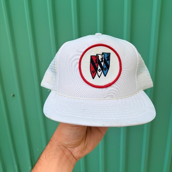 Vintage BUICK Cars trucker hat patch snapback mesh white foam rope racing - Picture 1 of 6